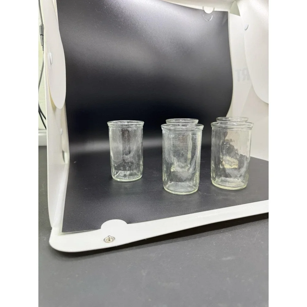 Vintage Unbranded Jelly‎ Jar Glasses Diamond Cut set of 5
